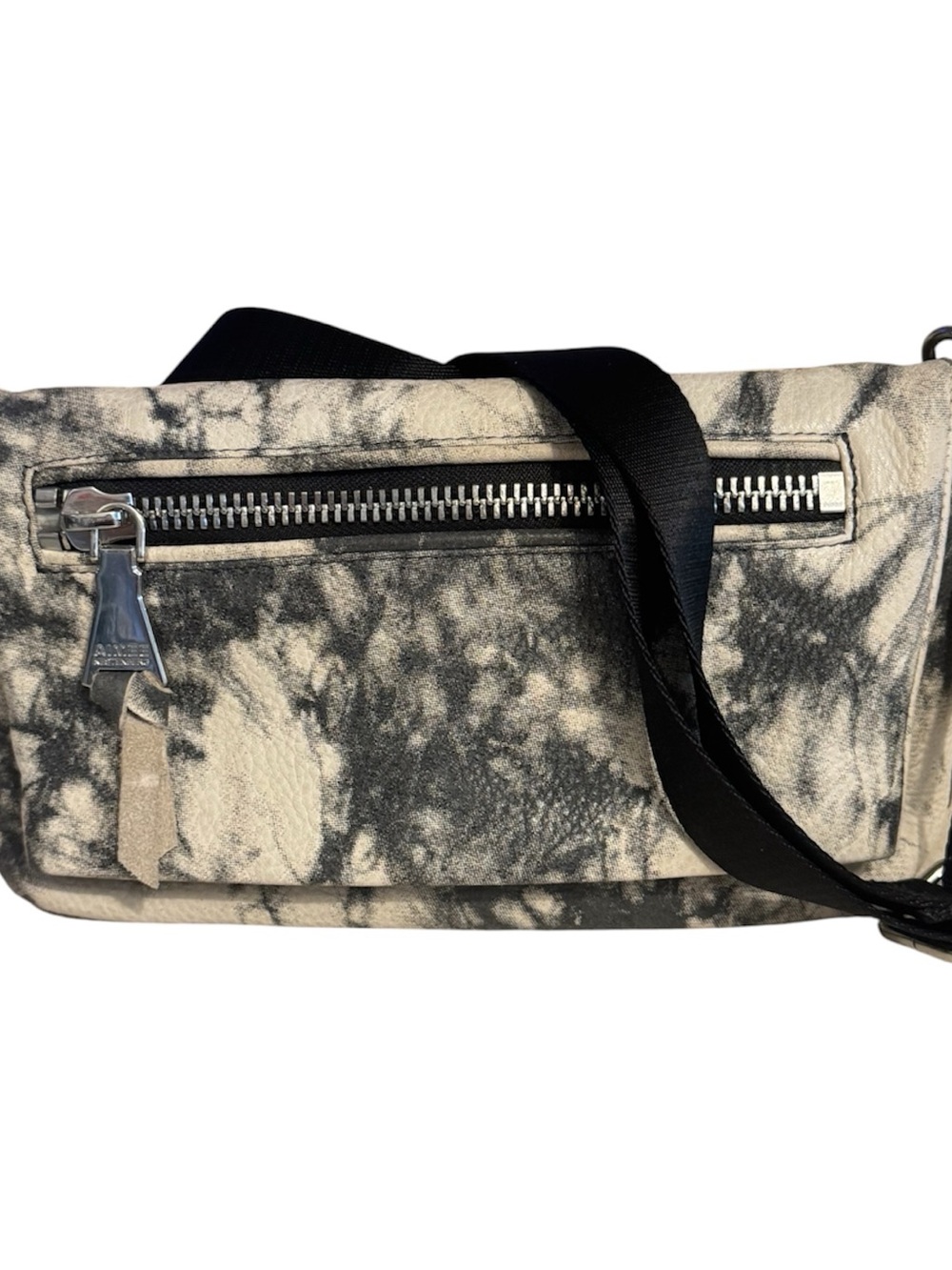 NWOT AIMEE Kestenberg Tie-Dye Grey & Cream Fold Over Crossbody/ Clutch Bag